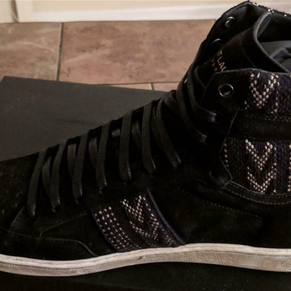 Saint Laurent "Ikat" Suede Distressed Sneakers - Picture 5 of 6